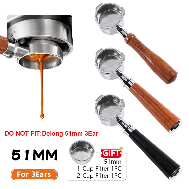 Coffee Equipment Wdt - Portafilter Kopi Tanpa Dasar 51Mm untuk